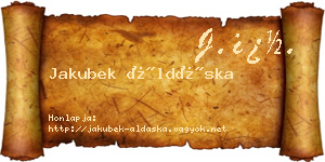 Jakubek Áldáska névjegykártya